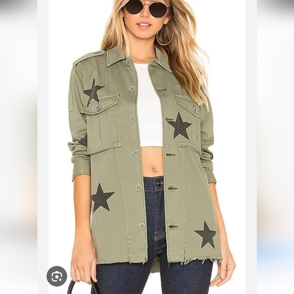 Anthropologie Pistola Camo Royal Honor Utility Military Star Shacket Jacket NWOT - Picture 1 of 16